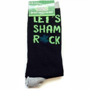 *3/$15 Mens LET'S SHAM ROCK Lucky St. Paddys Day Socks
